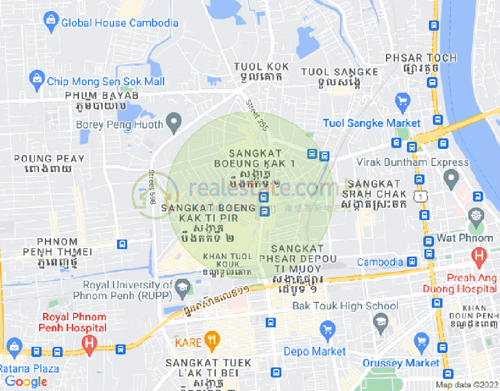 万谷湖1分区, 堆谷区, 金边地图