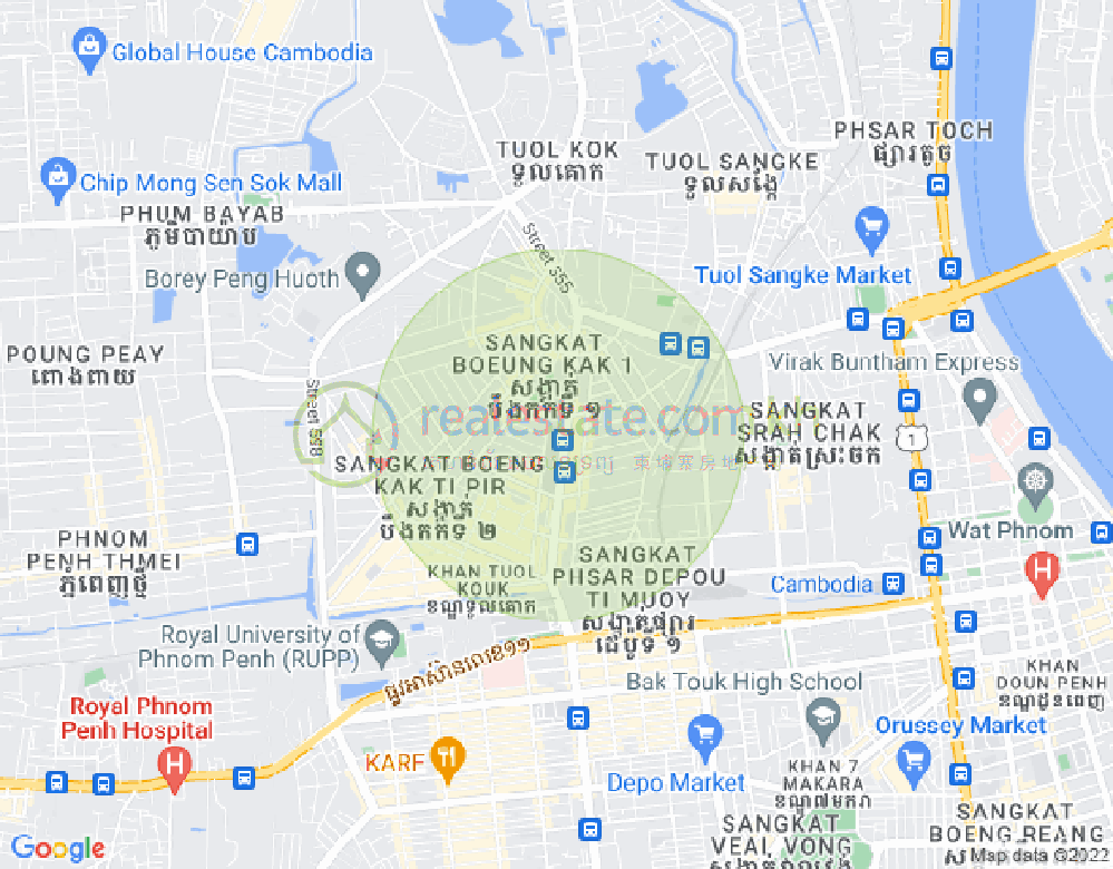 万谷湖1分区, 堆谷区, 金边地图