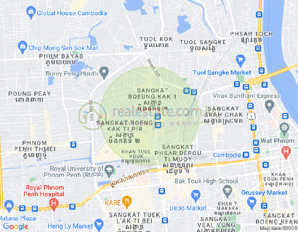 万谷湖1分区, 堆谷区, 金边地图
