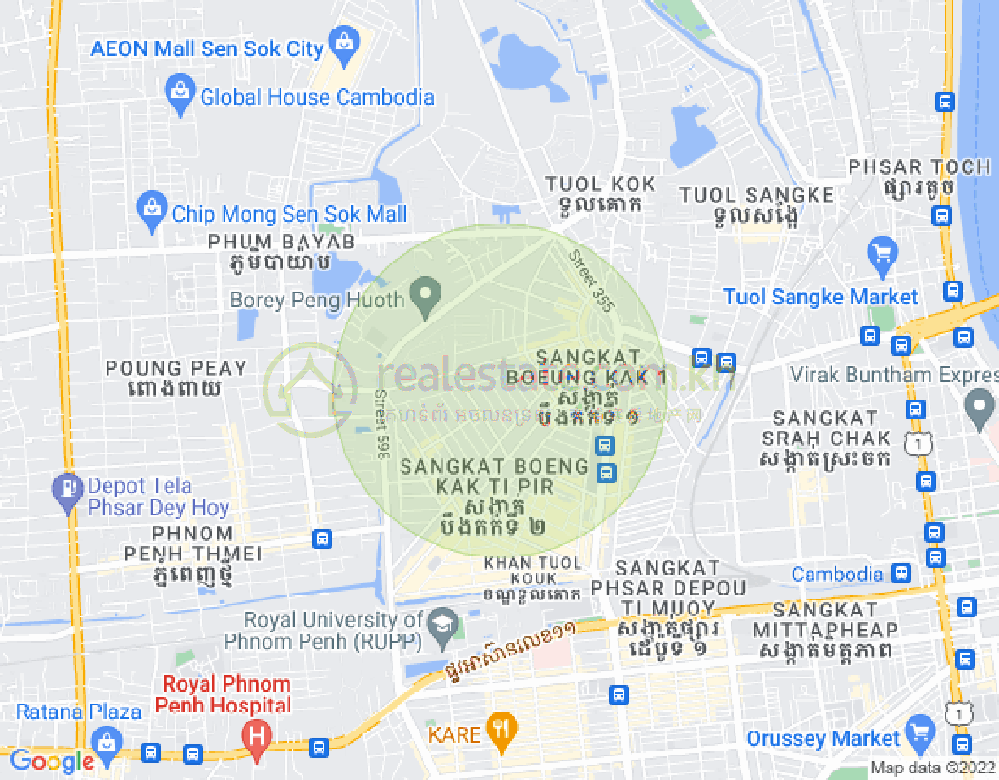 万谷湖1分区, 堆谷区, 金边地图