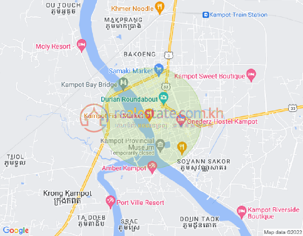 lane 32 kampot, Andoung Khmer县, 贡布地图