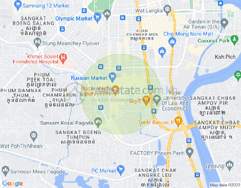 Map of Toul Tum Poung 2, Chamkarmon, Phnom Penh