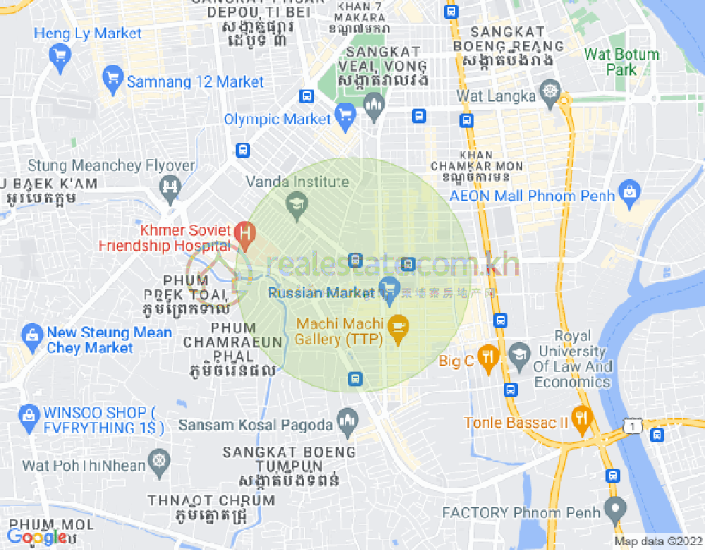 Mapa: Toul Tum Poung 1, Chamkarmon, Phnom Penh