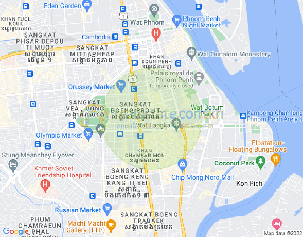 แผนที่ เบิงเรียง, ดวนป็ญ, พนมเปญ