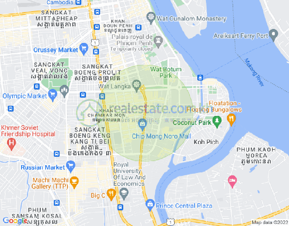 Map of BKK 1, Boeng Keng Kang, Phnom Penh