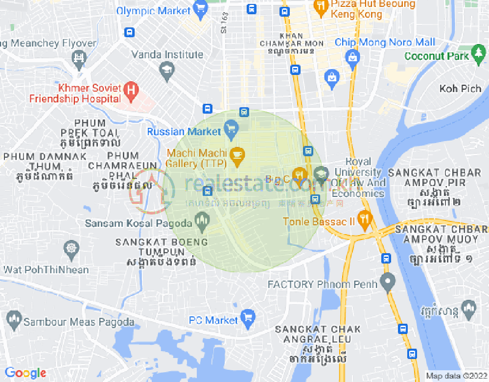 Map of Toul Tum Poung 2, Chamkarmon, Phnom Penh