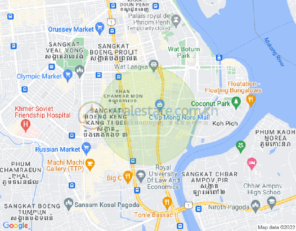 Carte de BKK 1, Boeng Keng Kang, Phnom Penh