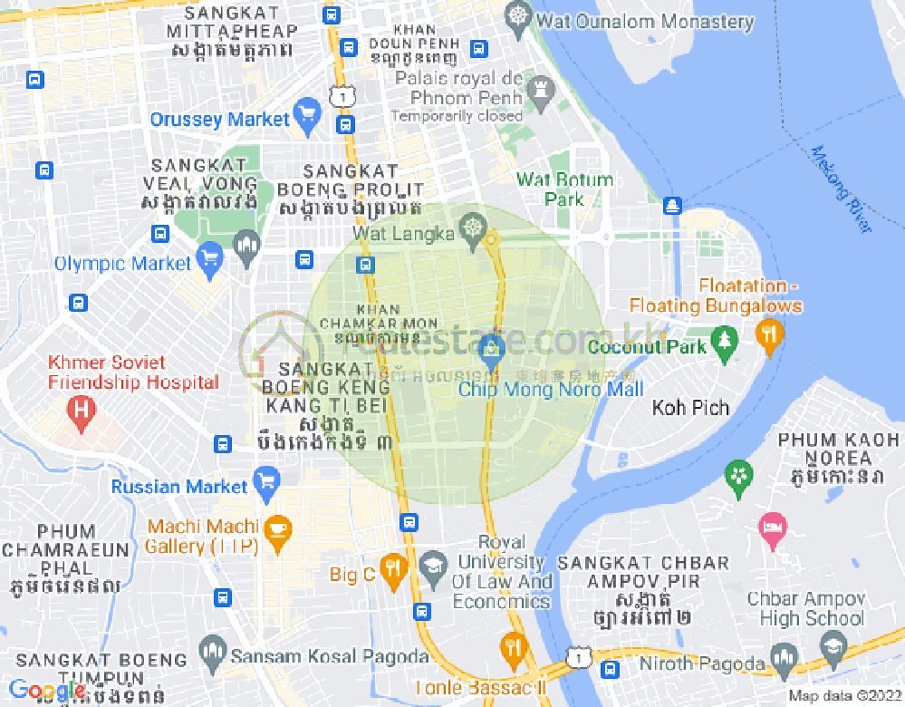 Mapa: BKK 1, Boeng Keng Kang, Phnom Penh