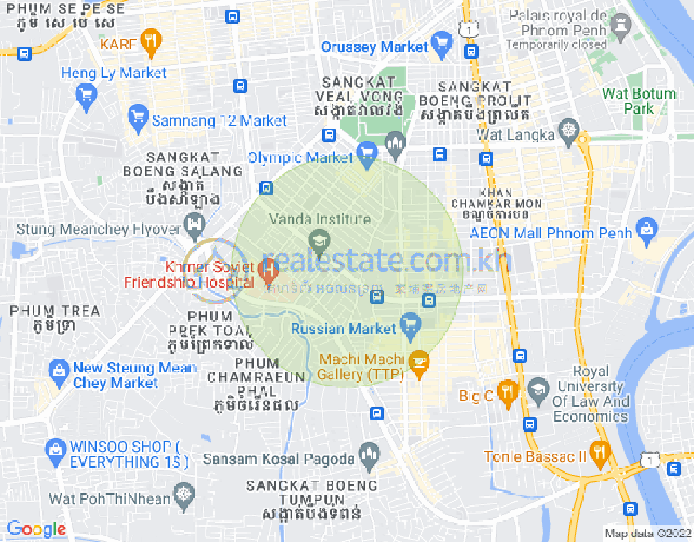 Toul Svay Prey 1镇, 波哥堪, 金边地图