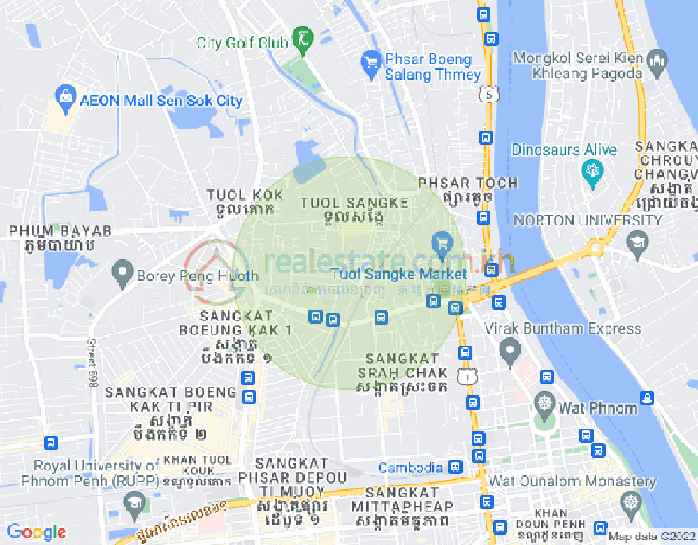 万谷湖1分区, 堆谷区, 金边地图