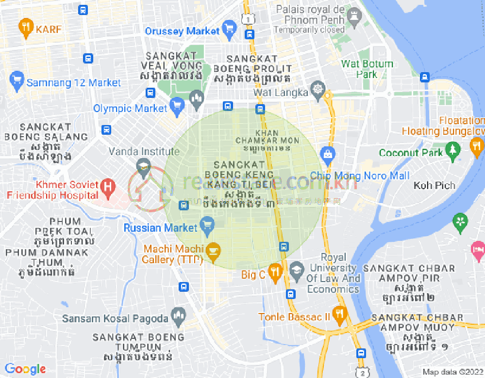 แผนที่ บีเคเค 3, บึงเกงกอง, พนมเปญ