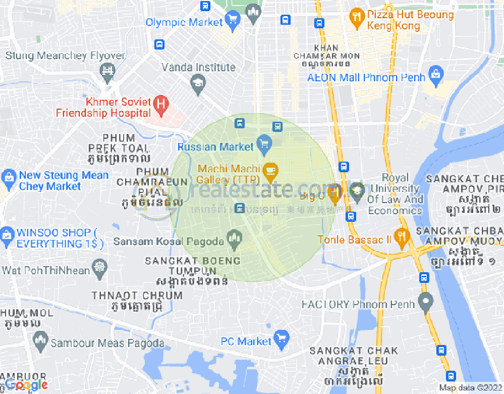 Map of Toul Tum Poung 2, Chamkarmon, Phnom Penh