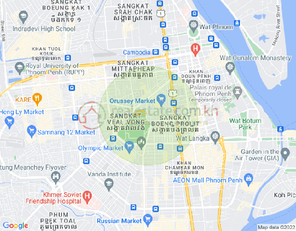Mapa: Veal Vong, 7 Makara, Phnom Penh