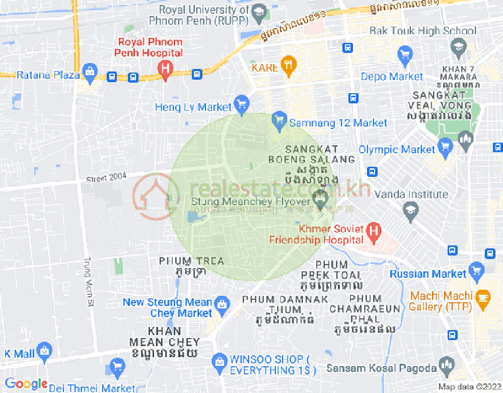 Carte de Tuek Thla, Sen Sok, Phnom Penh