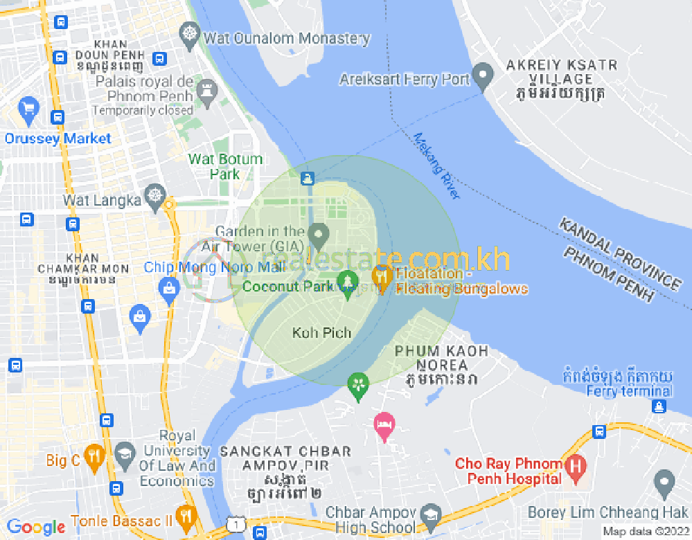 ផែនទី ទន្លេបាសាក់, ចំការមន, ភ្នំពេញ