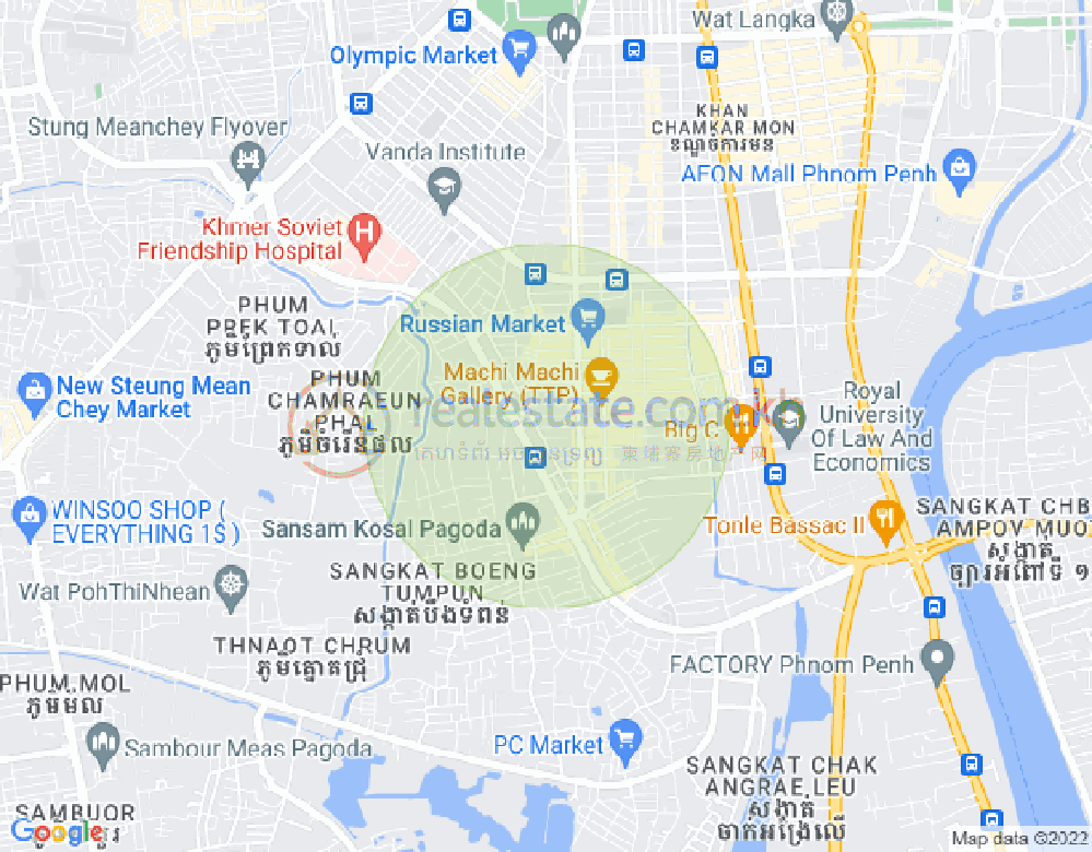 Map of Toul Tum Poung 2, Chamkarmon, Phnom Penh