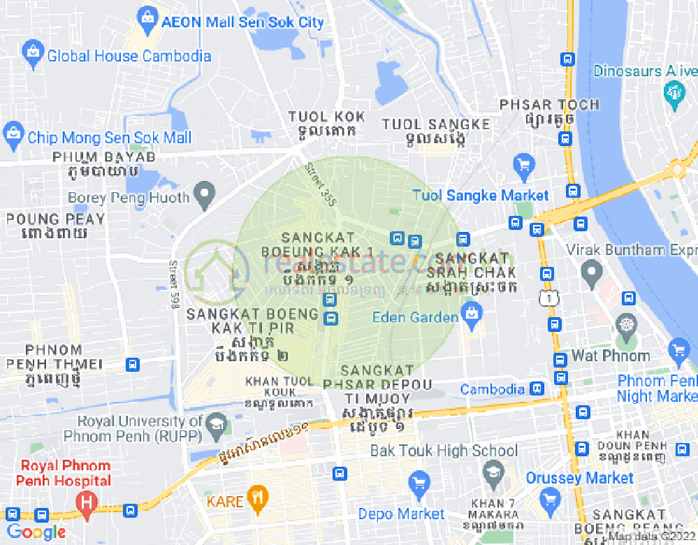 万谷湖1分区, 堆谷区, 金边地图