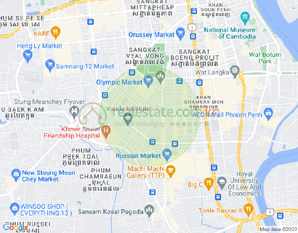 Map of Toul Svay Prey 1, Boeng Keng Kang, Phnom Penh