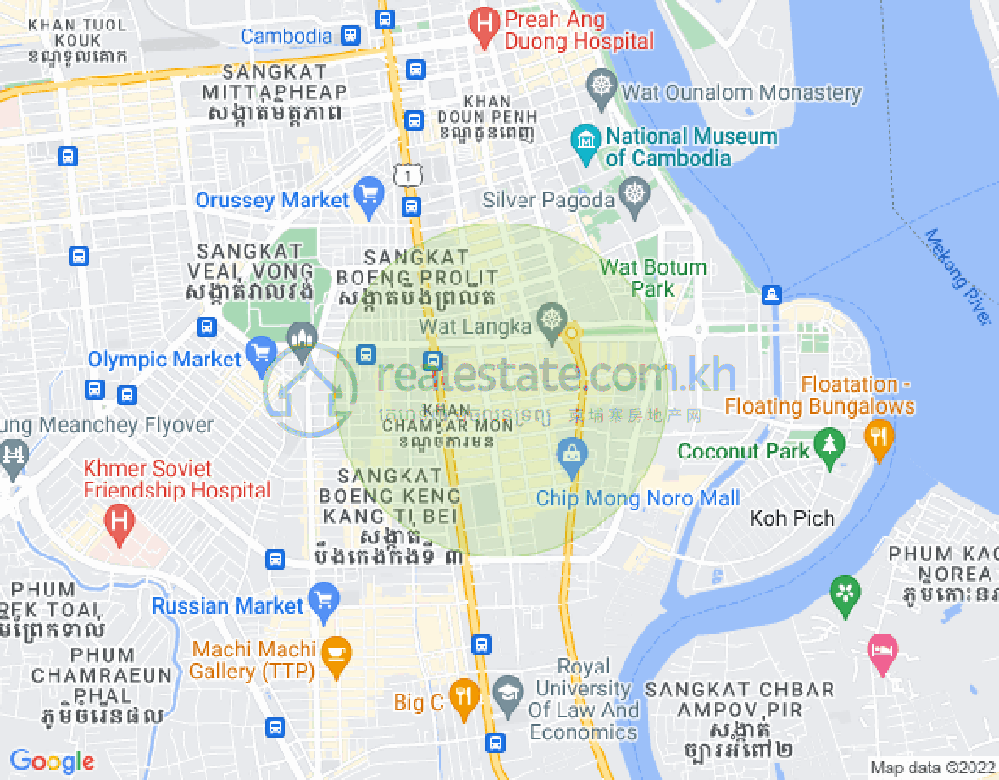 Dabest Properties, 万景岗1分区（BKK1), 波哥堪, 金边地图