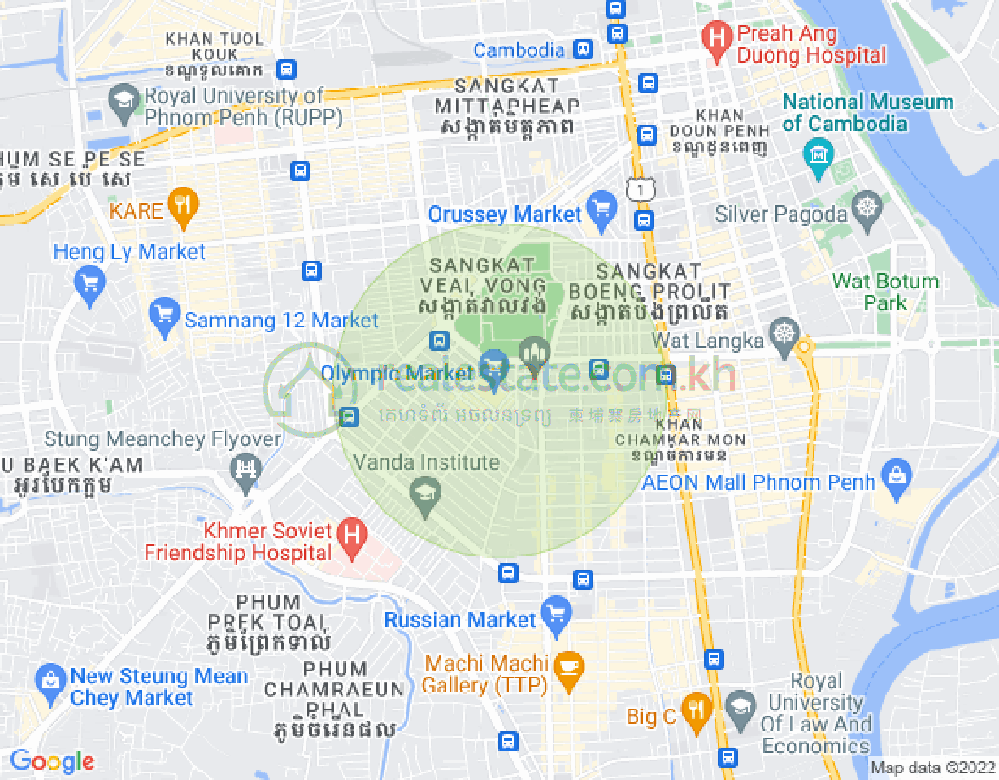 Map of Olympic, Boeng Keng Kang, Phnom Penh