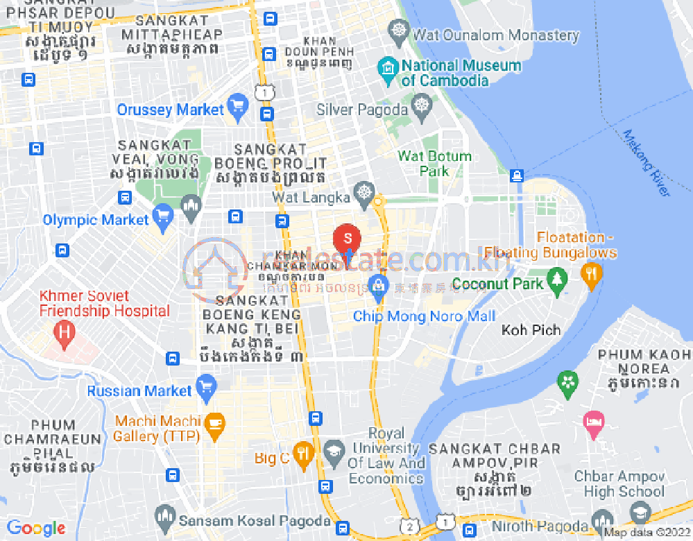 Mapa: BKK 1, Boeng Keng Kang, Phnom Penh