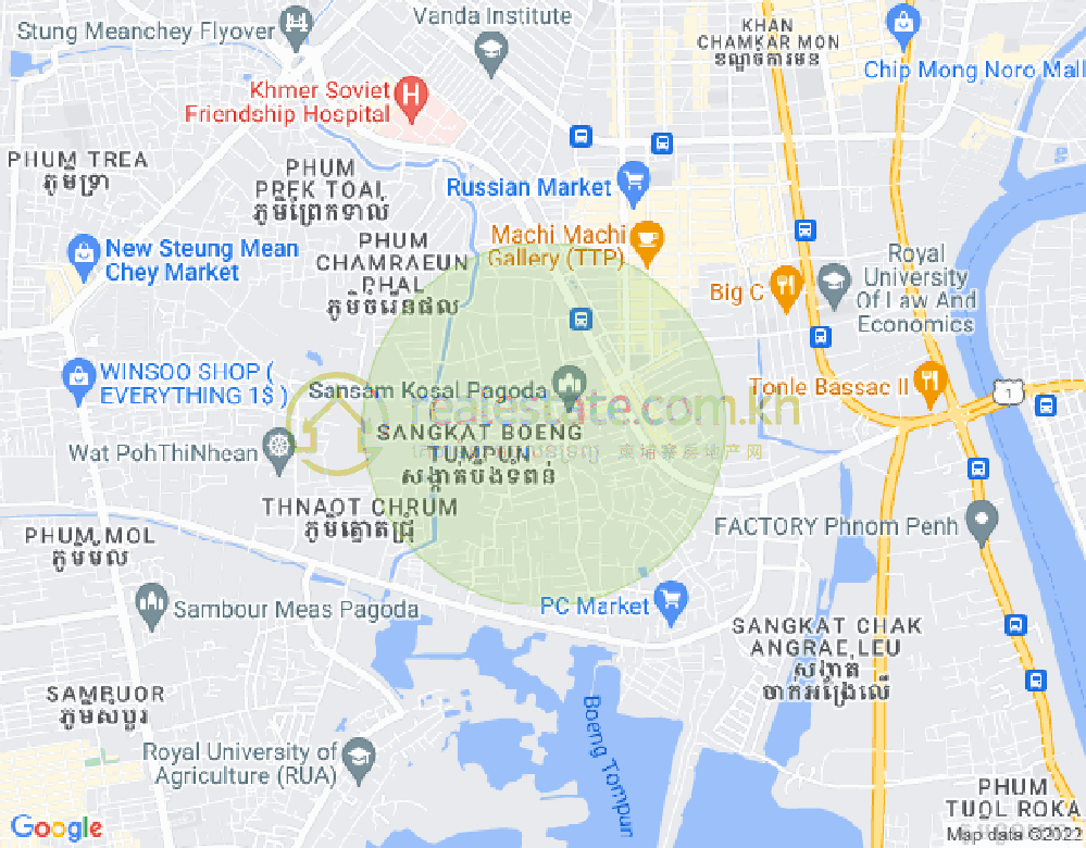 Mapa: Stueng Mean chey, Meanchey, Phnom Penh