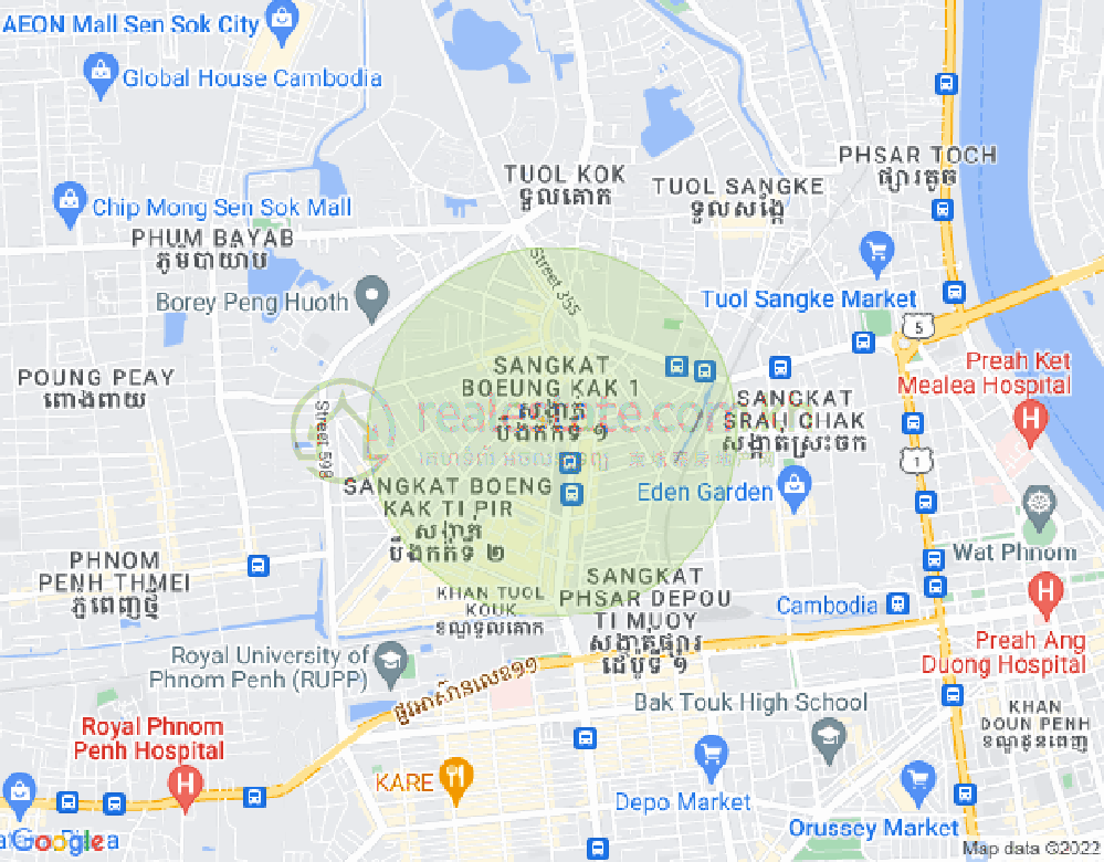 万谷湖1分区, 堆谷区, 金边地图