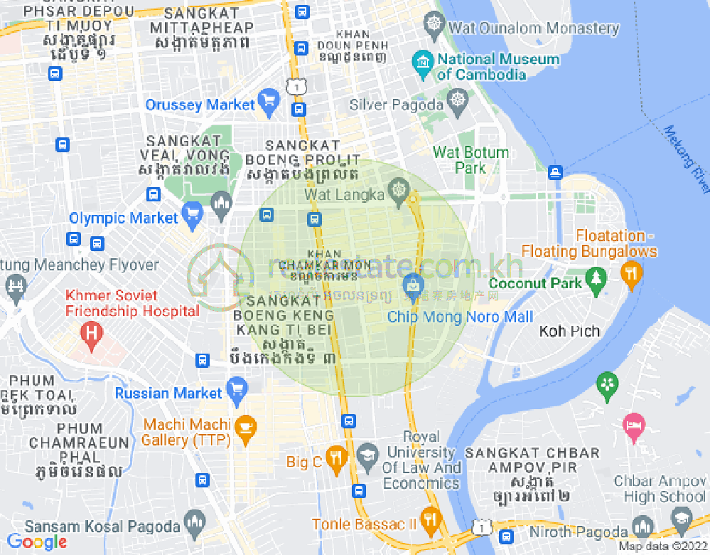 Map of BKK 1, Boeng Keng Kang, Phnom Penh