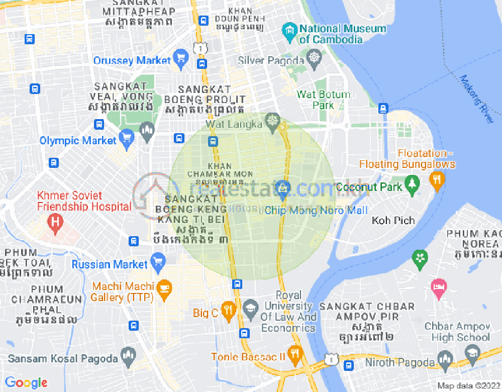 BKK 2, ボンケンコン, プノンペンの地図