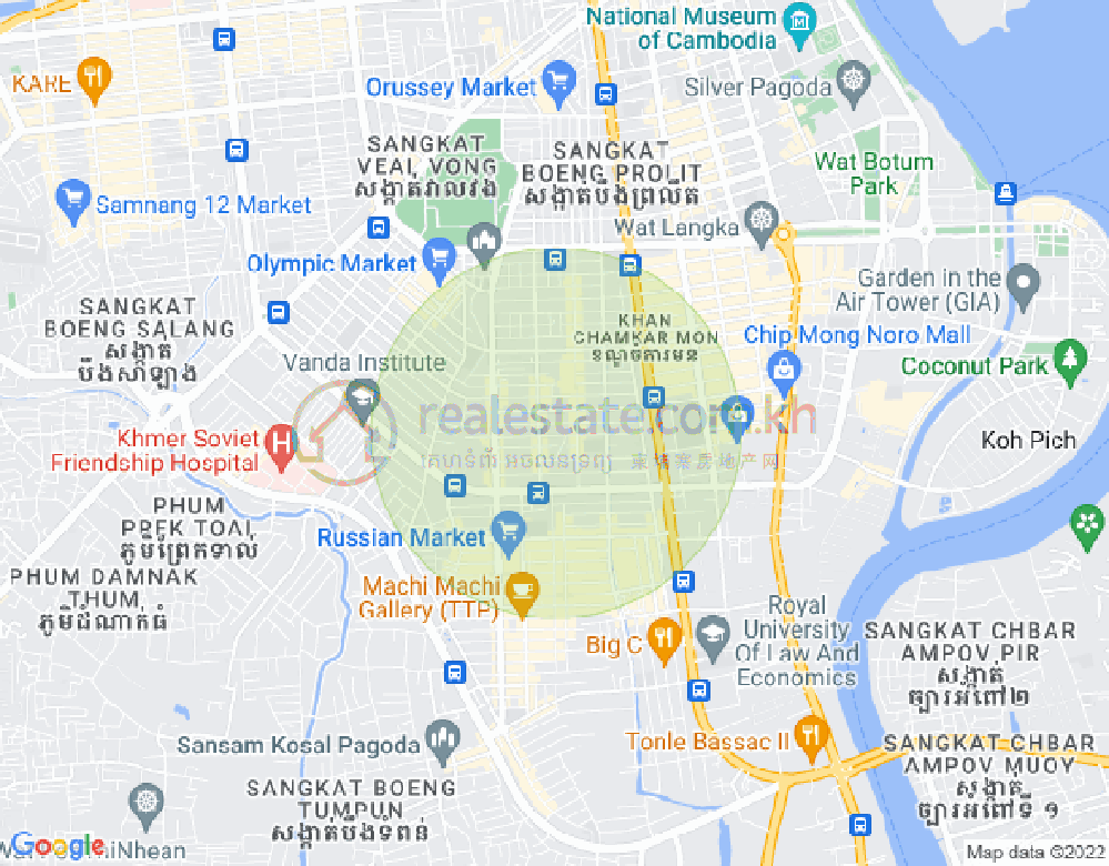 Mapa: BKK 3, Boeng Keng Kang, Phnom Penh