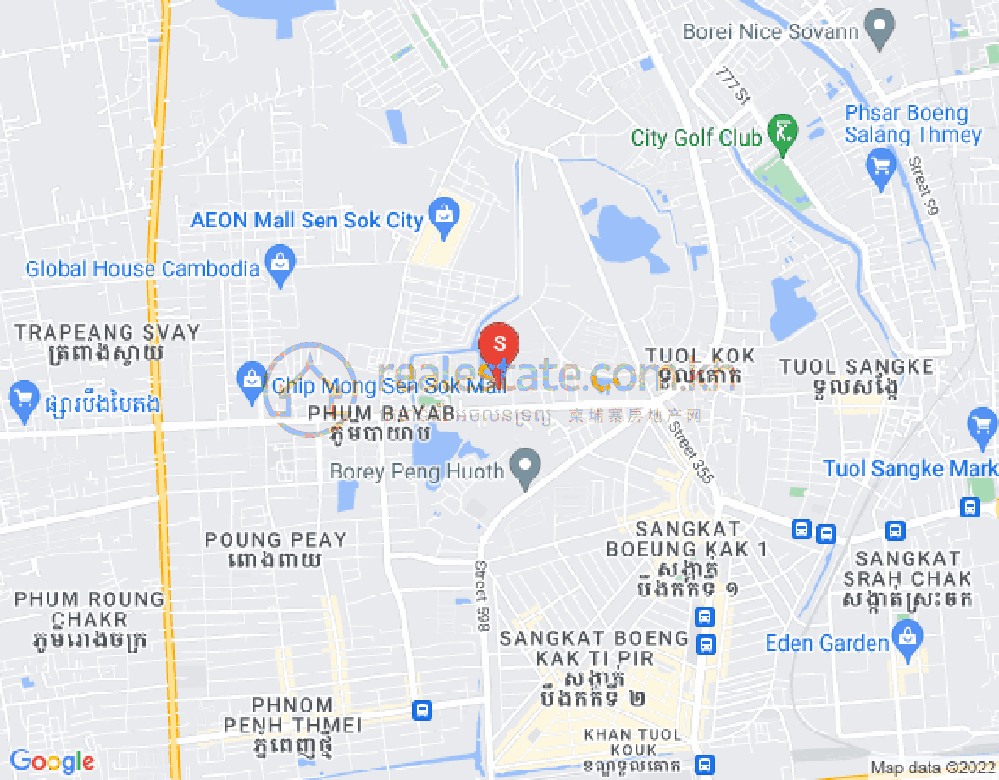 プノンペン・トメイ, センソック, プノンペンの地図