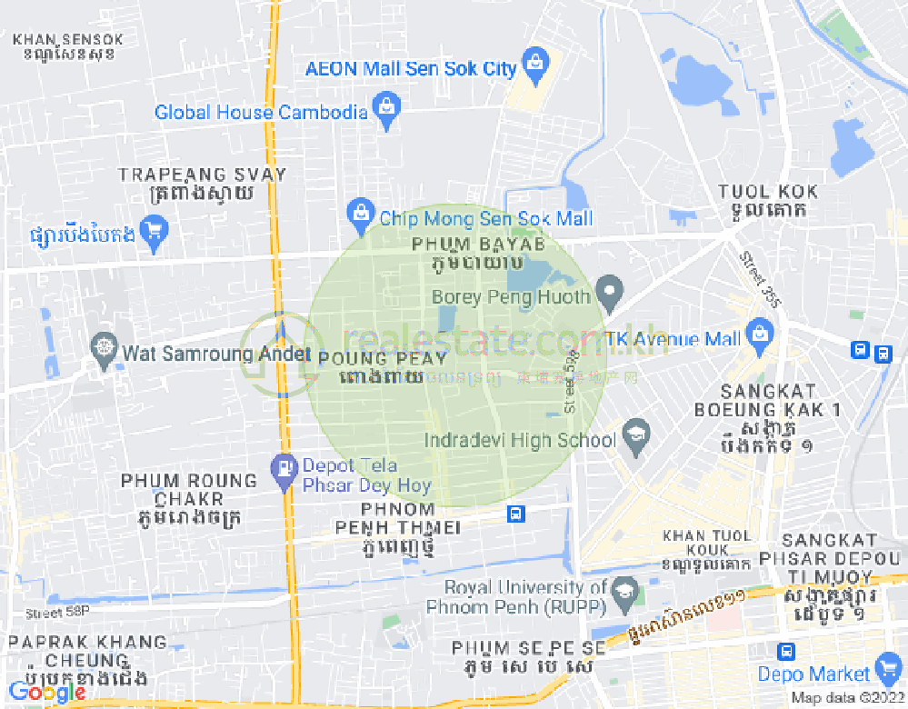Mapa: Phnom Penh Thmey, Sen Sok, Phnom Penh