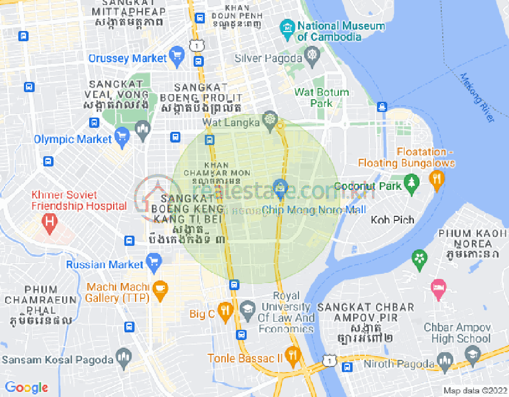 Carte de BKK 1, Boeng Keng Kang, Phnom Penh