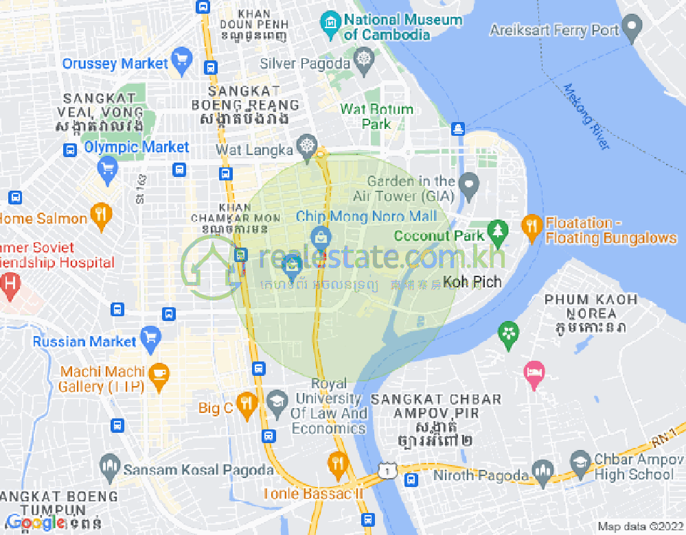 ផែនទី ទន្លេបាសាក់, ចំការមន, ភ្នំពេញ