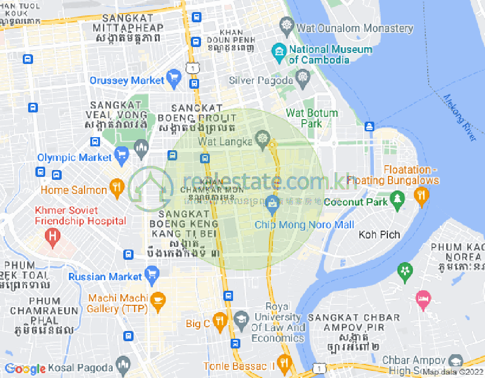 Mapa: BKK 1, Boeng Keng Kang, Phnom Penh