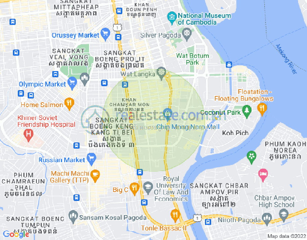 Map of BKK 1, Boeng Keng Kang, Phnom Penh