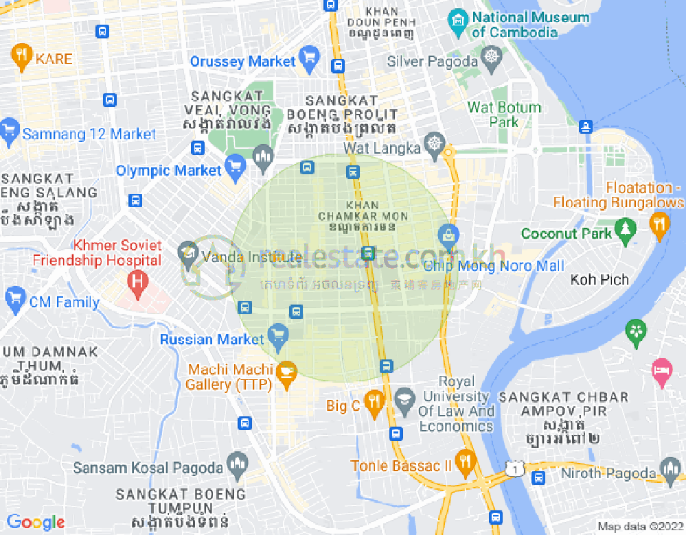 Mapa: BKK 3, Boeng Keng Kang, Phnom Penh