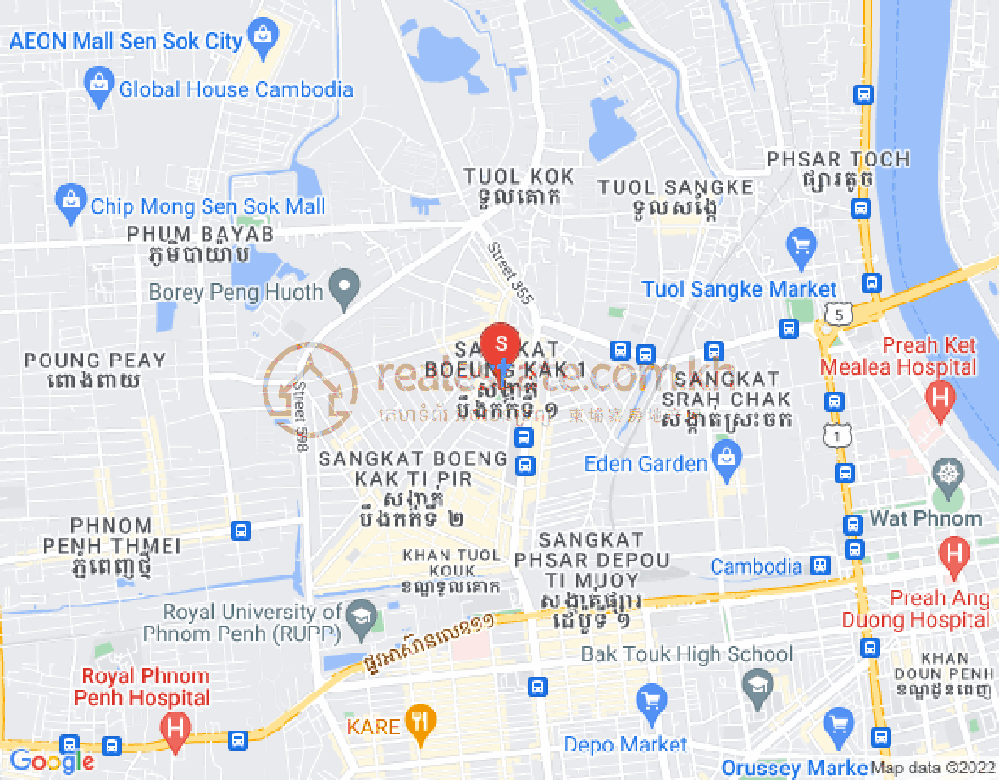 万谷湖1分区, 堆谷区, 金边地图