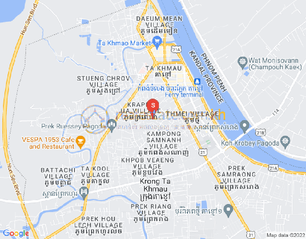 Carte de Cheung Aek, Dangkao, Phnom Penh