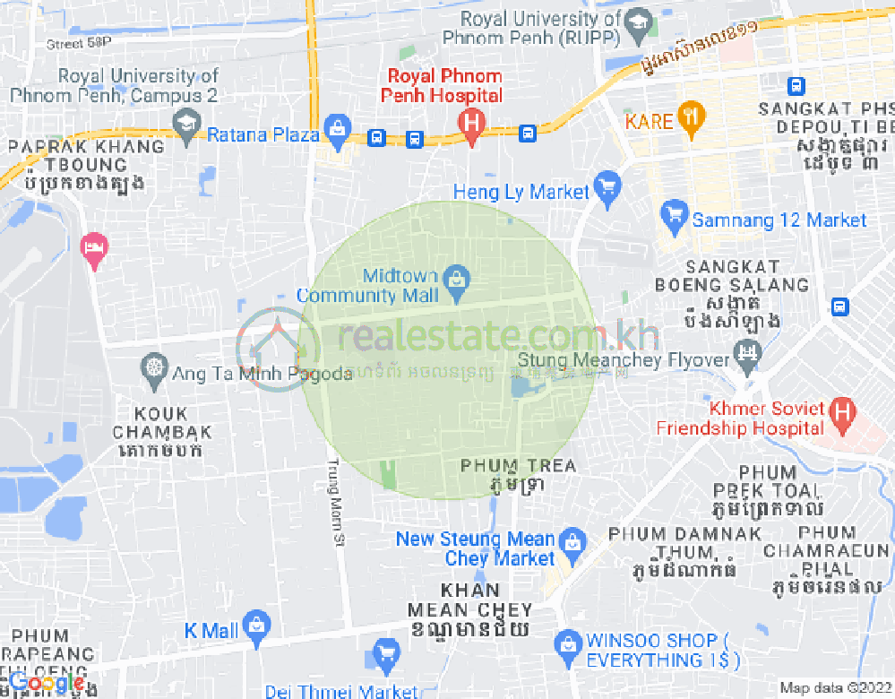 Tuek Thla屯, 森速区, 金边地图