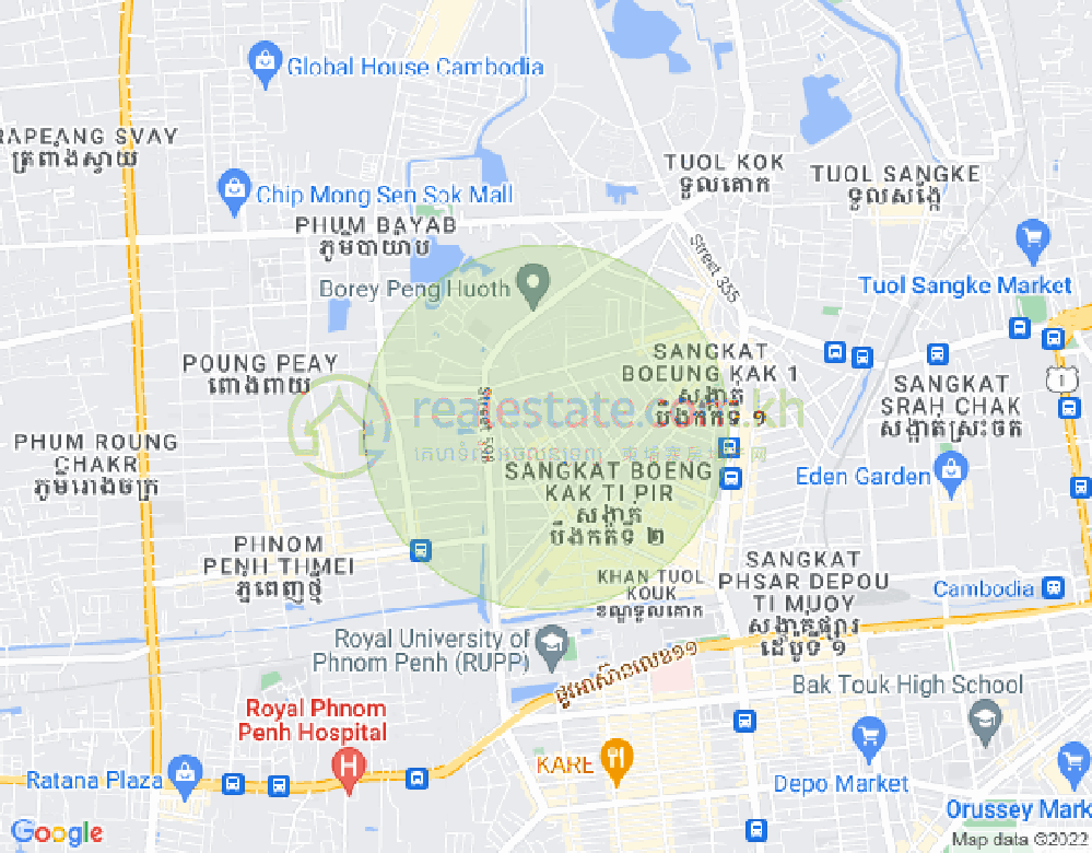 만곡호1구역, 노곡구, 프놈펜 지도