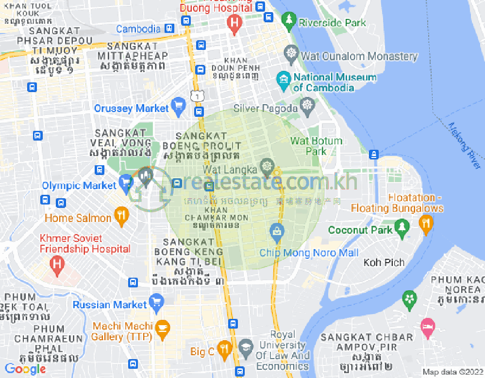 Mapa: BKK 1, Boeng Keng Kang, Phnom Penh