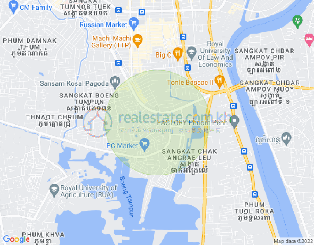 Boeung Tumpun分区, 棉芷区, 金边地图