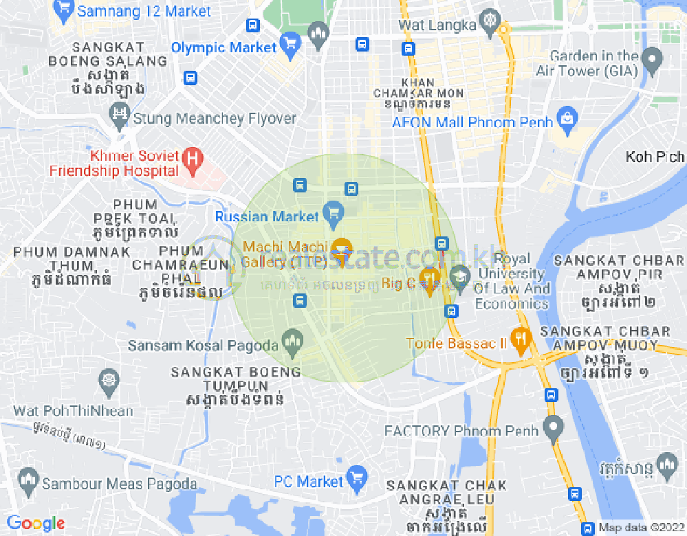 Map of Toul Tum Poung 1, Chamkarmon, Phnom Penh