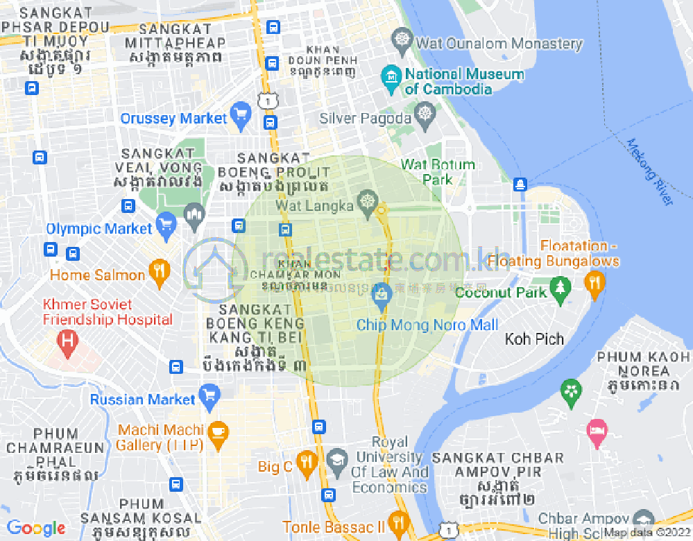 Map of BKK 1, Boeng Keng Kang, Phnom Penh