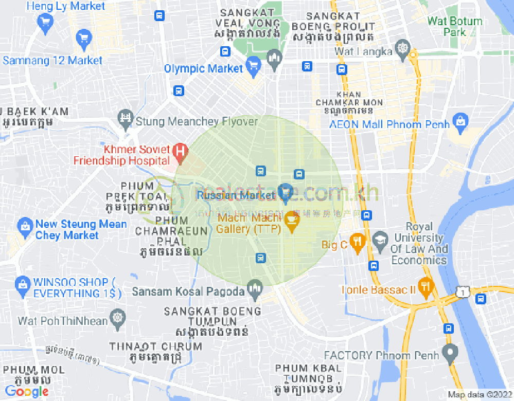 Mapa: Toul Tum Poung 1, Chamkarmon, Phnom Penh