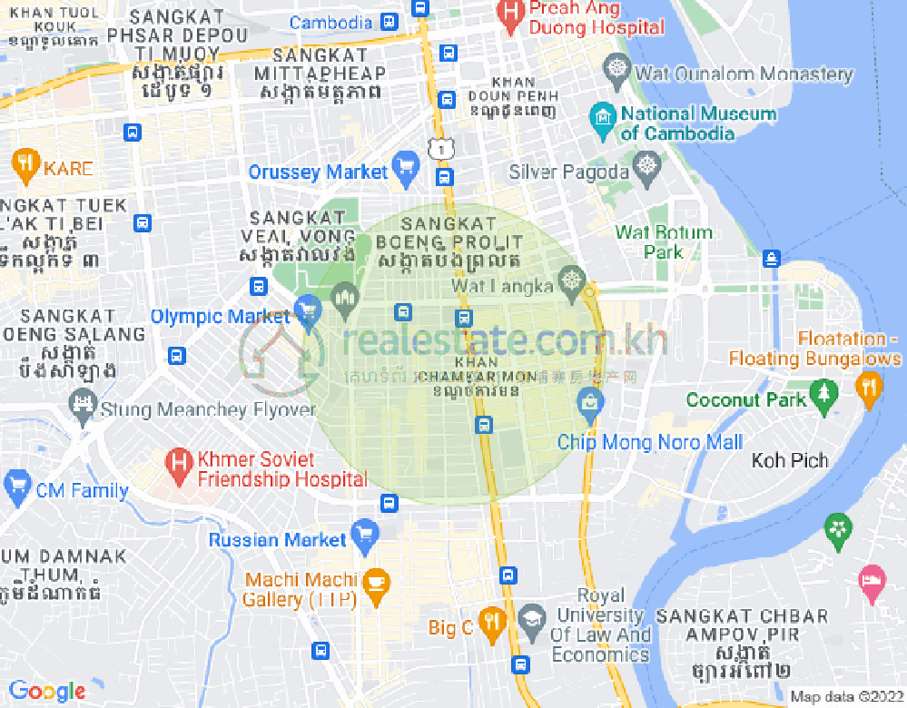 Carte de BKK 2, Boeng Keng Kang, Phnom Penh