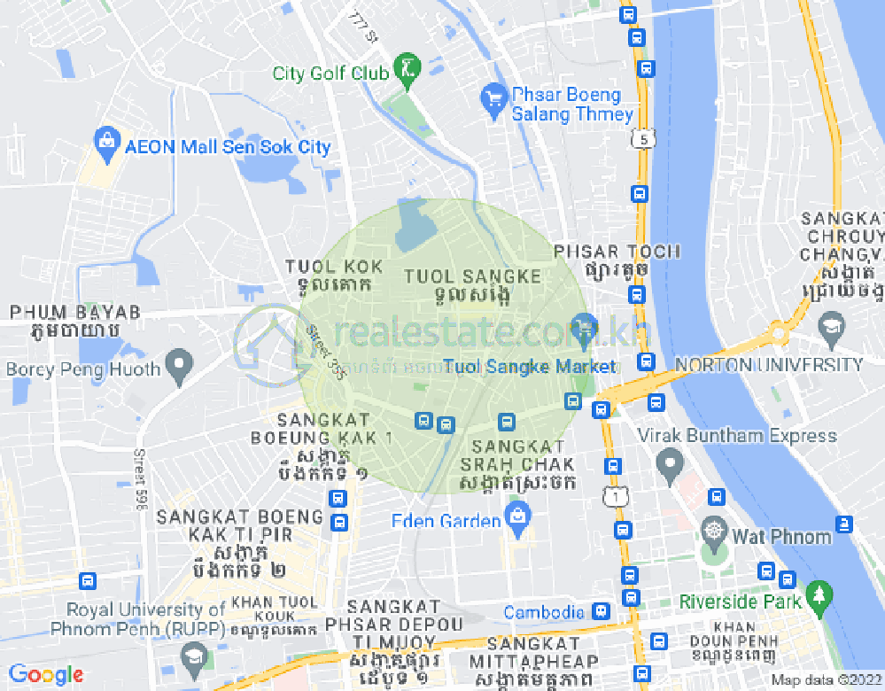 Hi, 선성 2, 노곡구, 프놈펜 지도