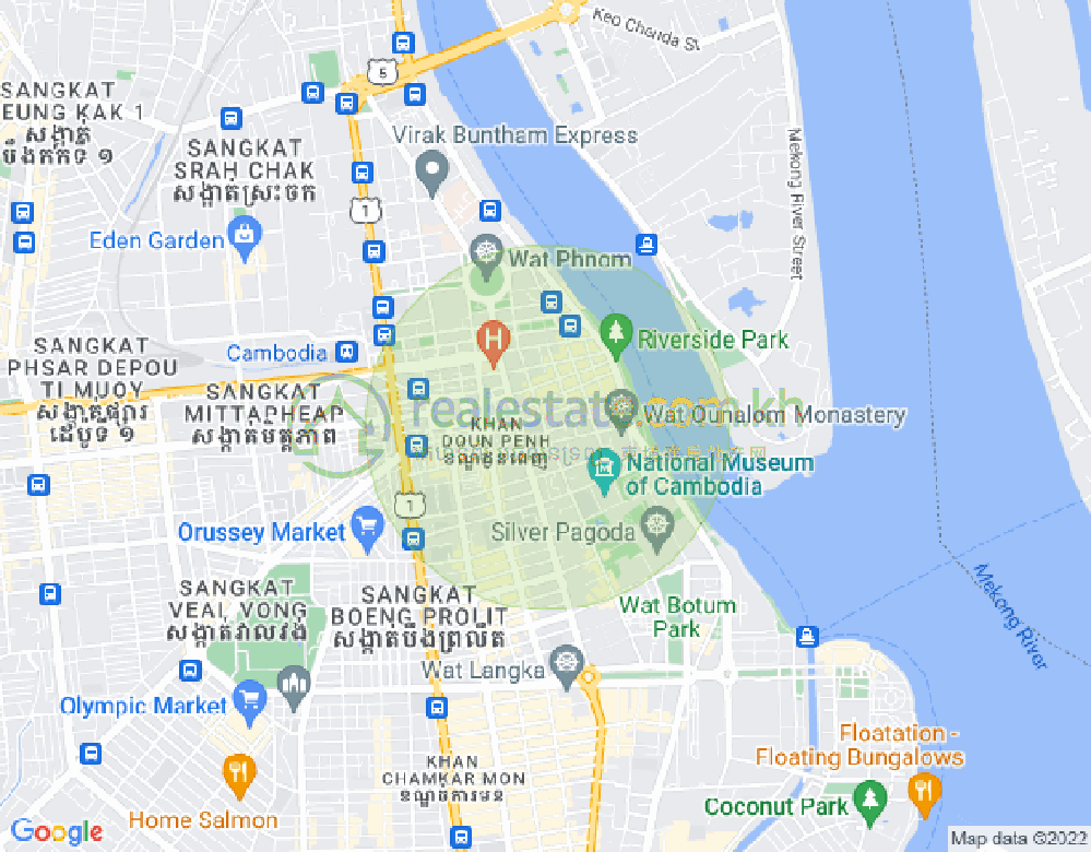 下市仔1分区, 隆边区, 金边地图