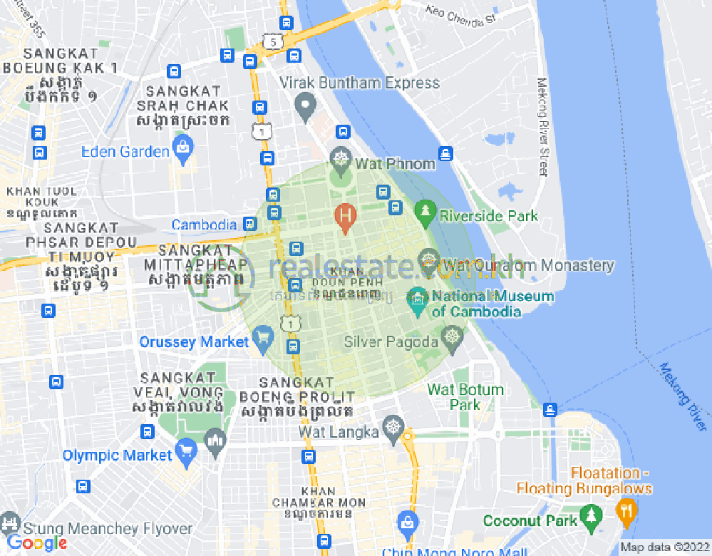 Carte de Phsar Chas, Daun Penh, Phnom Penh